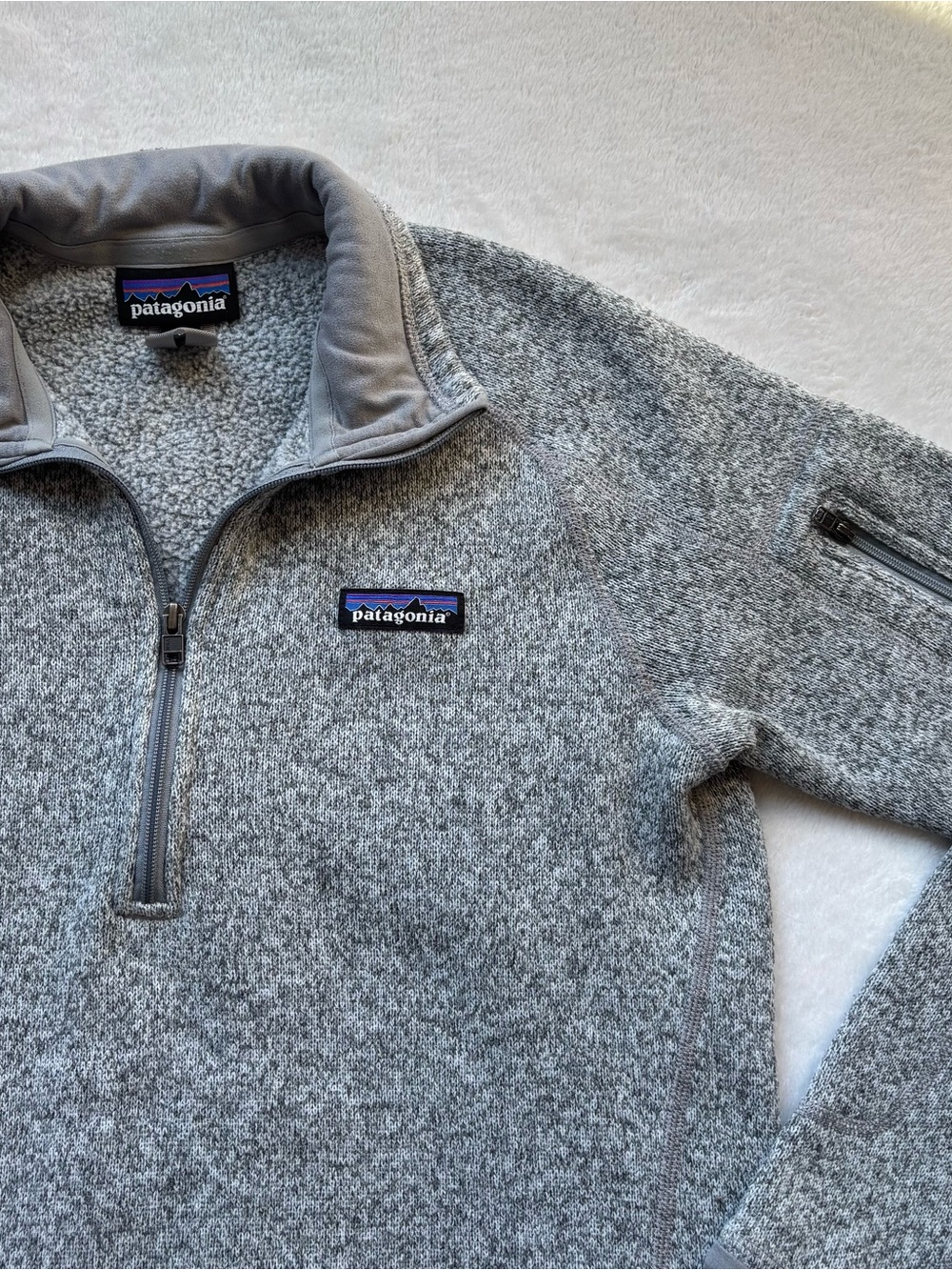 Patagonia Heather Gray Fleece with Signature Logo